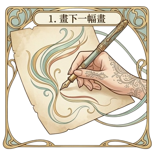 1.畫下一幅畫